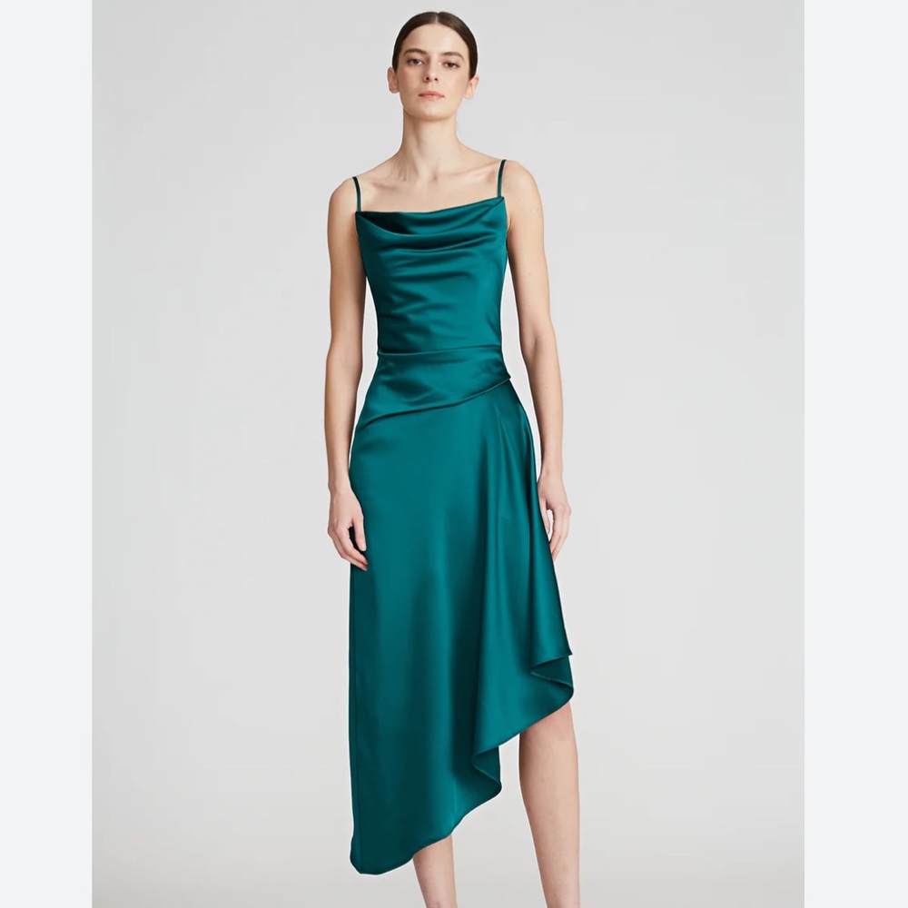 Halston Nuri Dress in Emerald, size 4